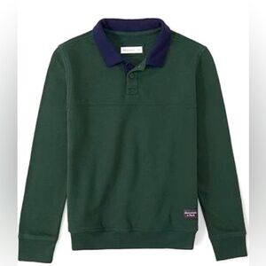 Abercrombie & Fitch AF Rugby Polo Sweater, long sleeve, Green/Blue; Kids 13/14;